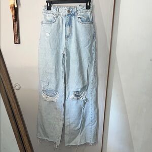 Women's Light Blue Distressed Jeans